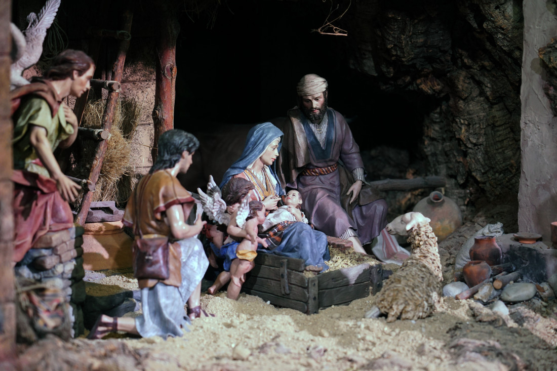 Inauguración del tradicional belén municipal del Palacio de Cibeles